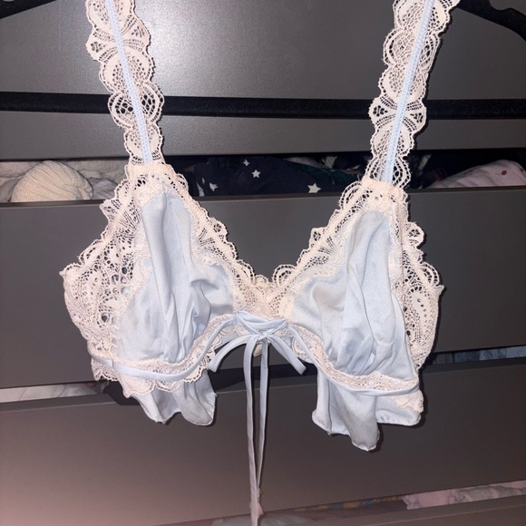 Free People Wanderlust Longline Bralette and matching panty SET iliac ice - Picture 6 of 13